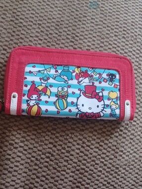 Hello Kitty Pink and Blue Kids Zip Wallet